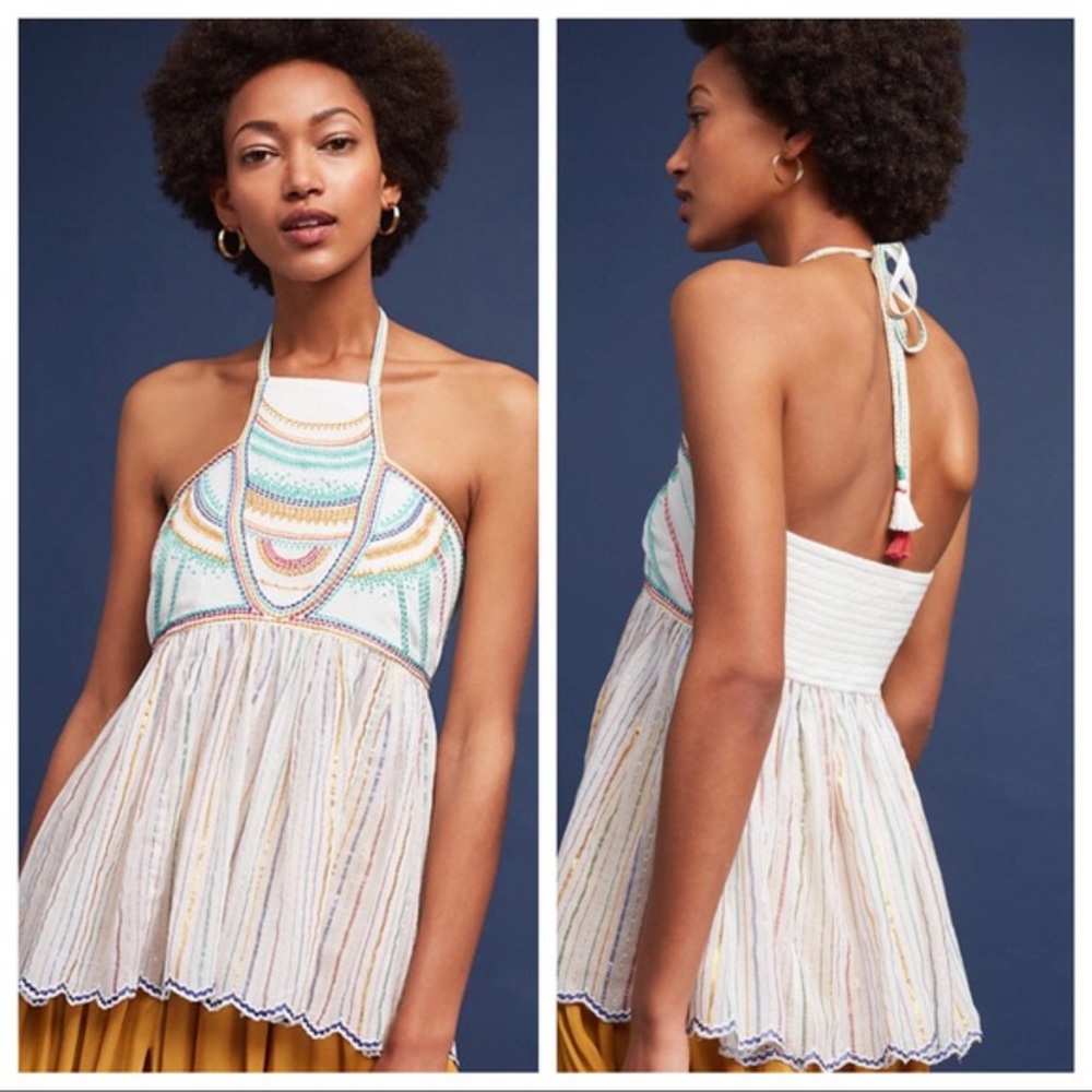 Anthropologie Floreat Halter Top